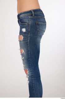  Olivia Sparkle blue jeans with holes casual dressed thigh 0003.jpg